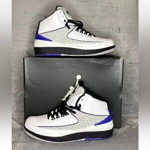 Nike Air Jordan 2 Retro Concord 2014 Size 13 White Purple OG Box